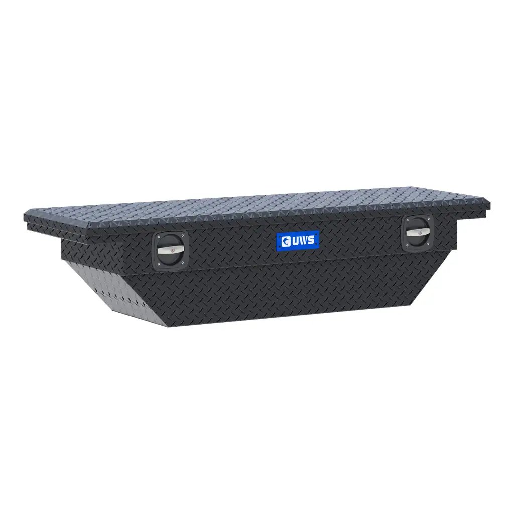 Matte Black 63" Secure Lock Angled Tool Box, Low Profile (Heavy Packaging)