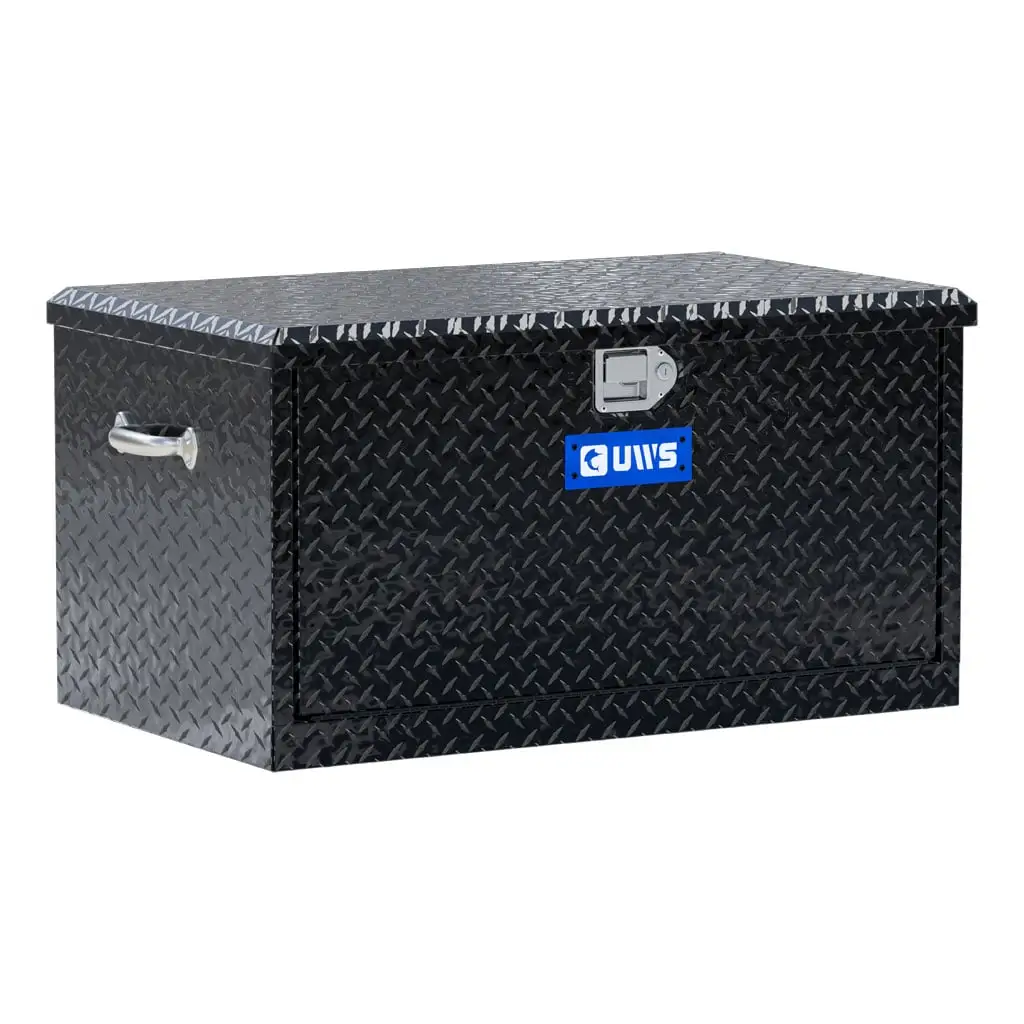 Gloss Black Aluminum 38" Utility Chest Box with Drawers