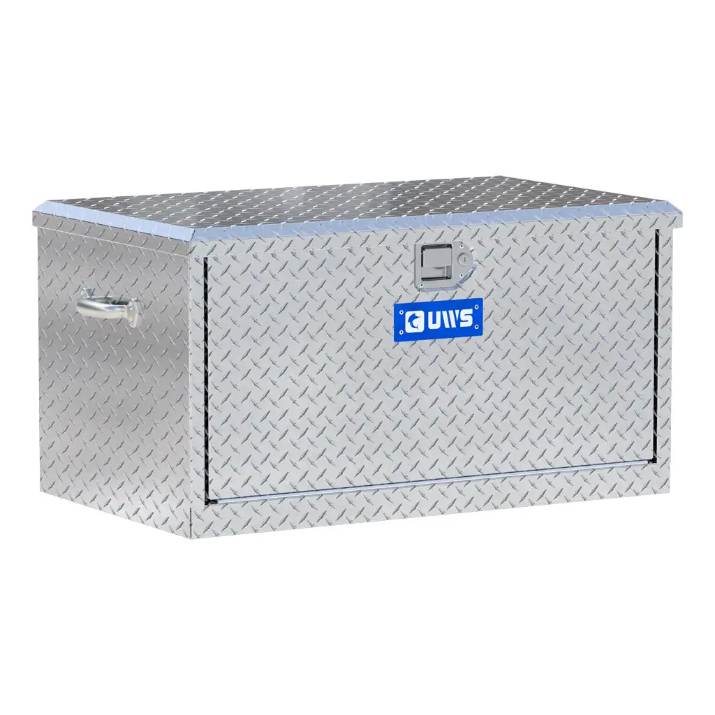 Bright Aluminum 38" Utility Chest Box with Drawers