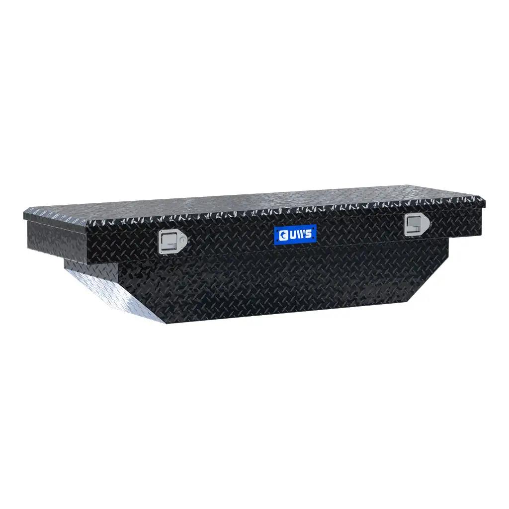 Gloss Black Aluminum 63" Angled Crossover Truck Tool Box (LTL Shipping Only)