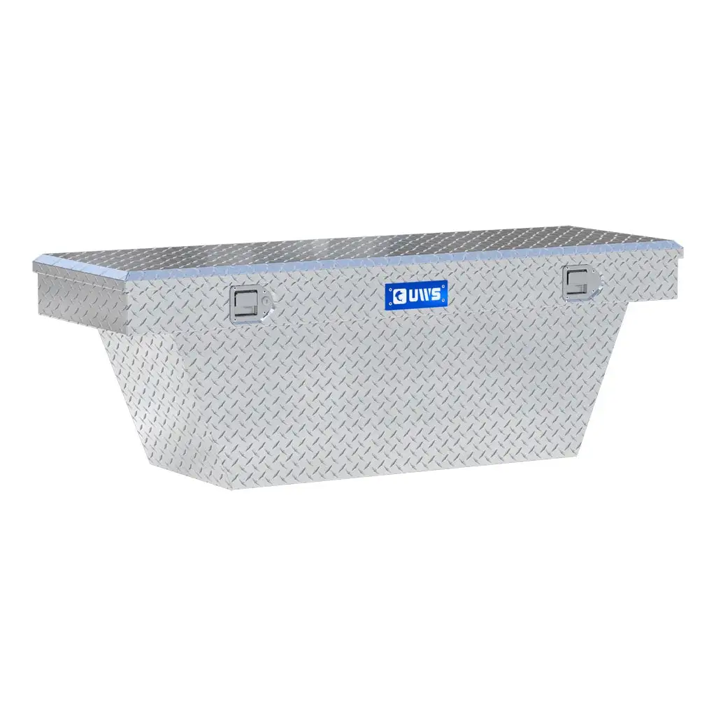 Bright Aluminum 60" Deep Angled Crossover Truck Tool Box (LTL Shipping Only)