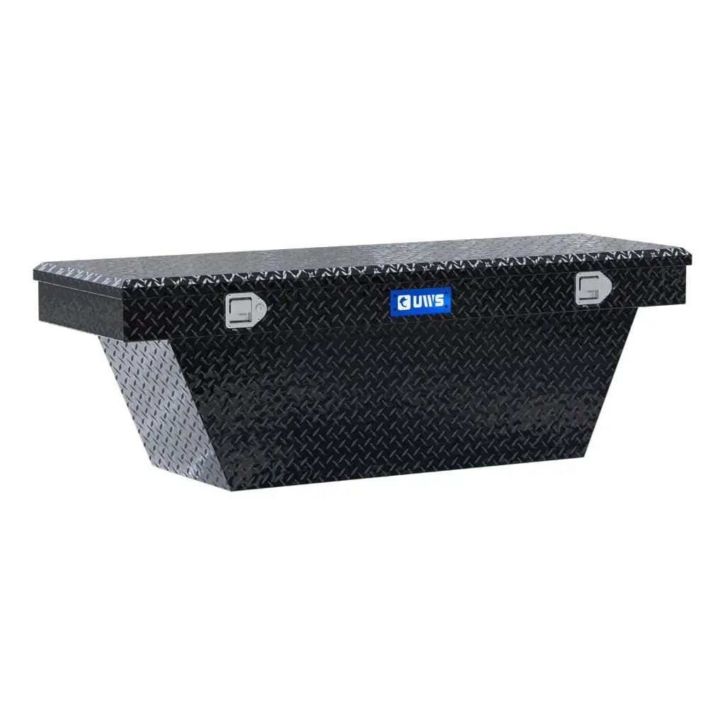 Gloss Black Aluminum 63" Deep Angled Truck Tool Box (LTL Shipping Only)