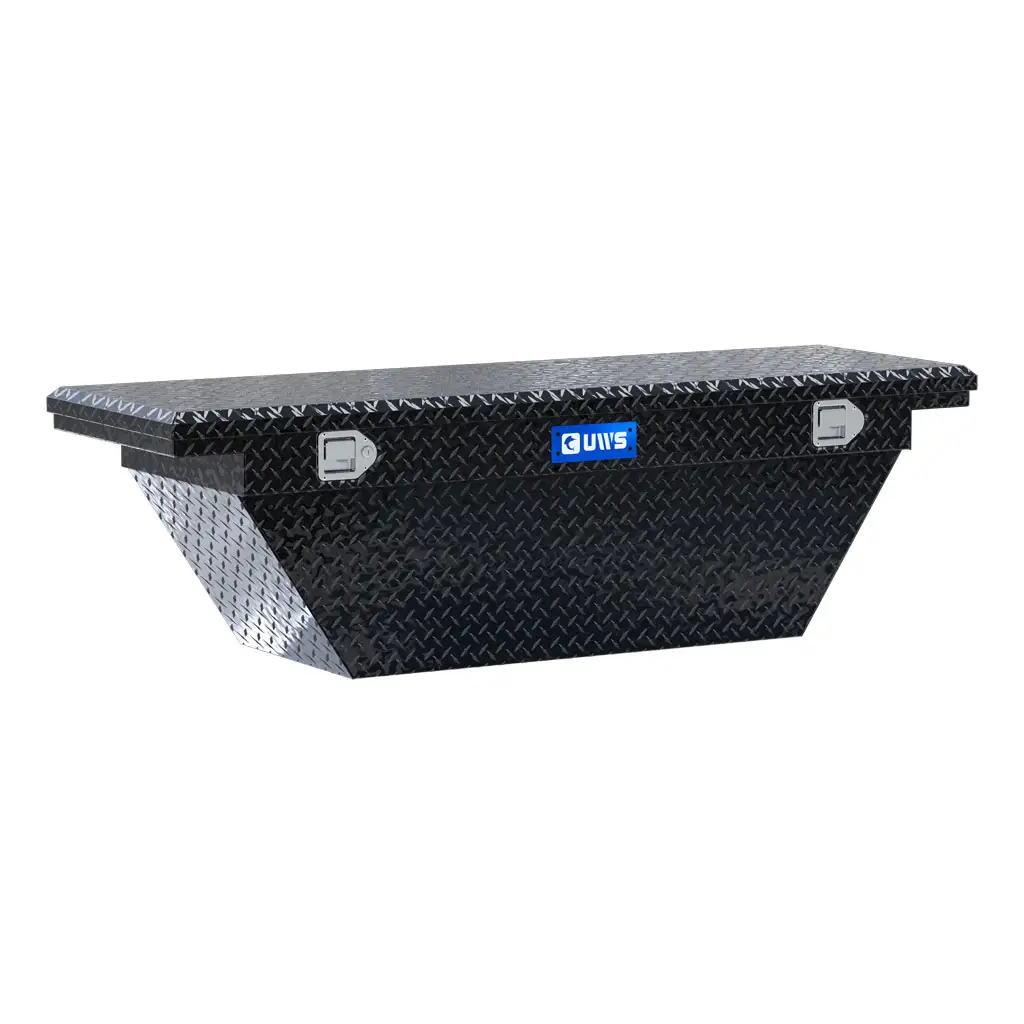 Gloss Black 63" Deep Angled Truck Tool Box, Low Profile (LTL Shipping Only)