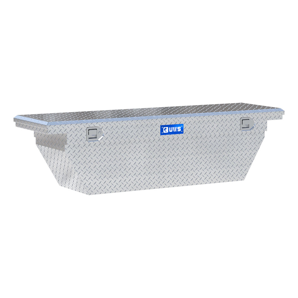 Bright Aluminum 69" Deep Angled Truck Tool Box, Low Profile (LTL Shipping Only)