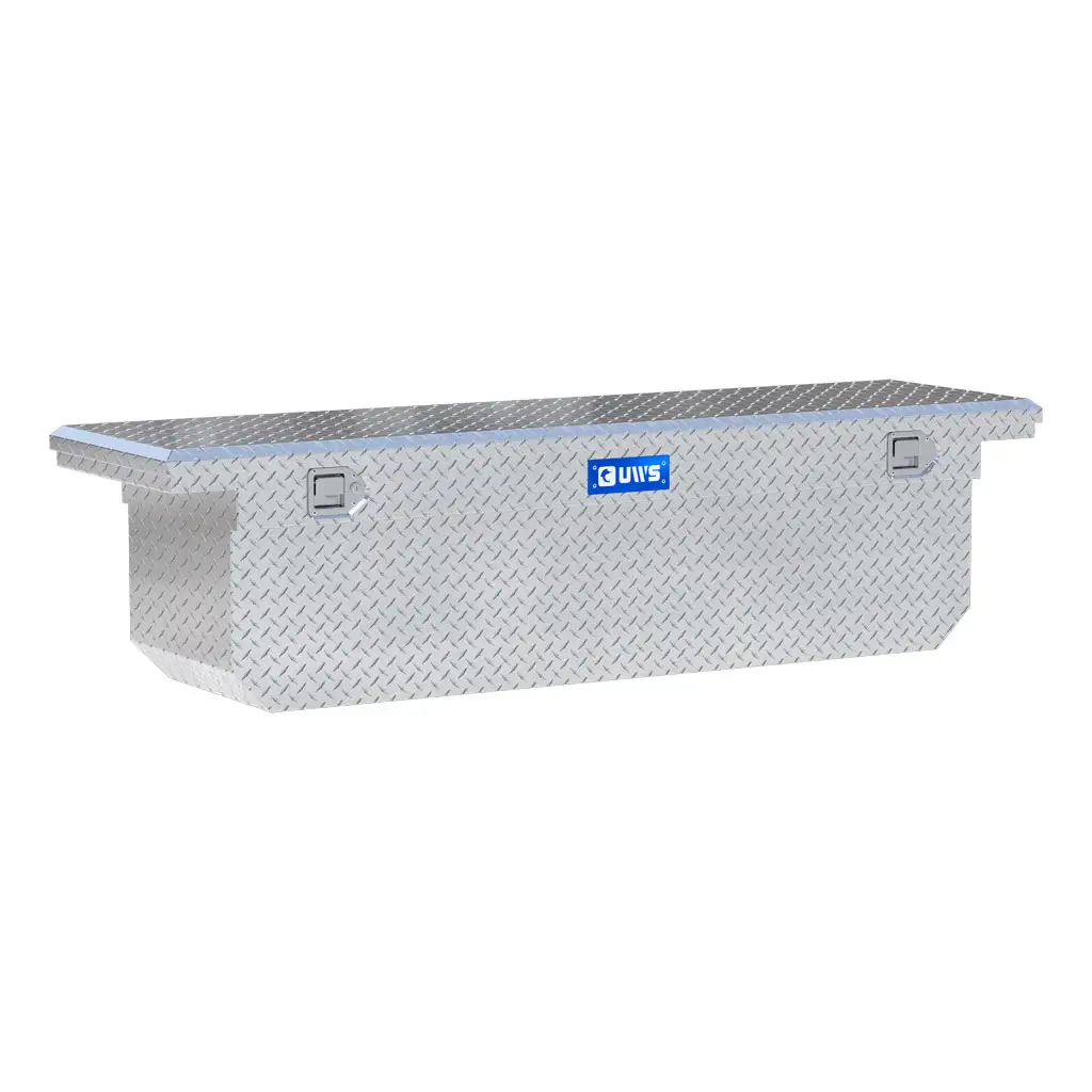 Bright Aluminum 72" Deep Angled Crossover Truck Tool Box with Low Profile