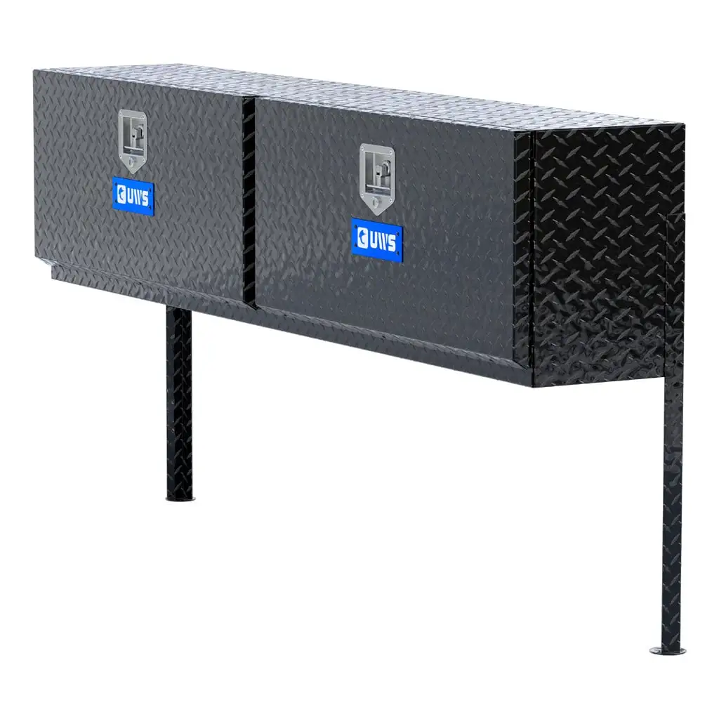 Gloss Black Aluminum 72" Double-Door Topside Truck Tool Box (LTL Shipping Only)