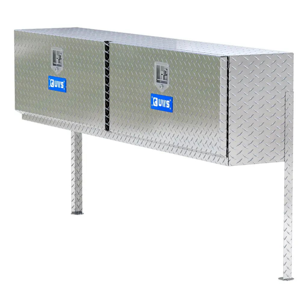 Bright Aluminum 72" Double-Door Topside Truck Tool Box (LTL Shipping Only)