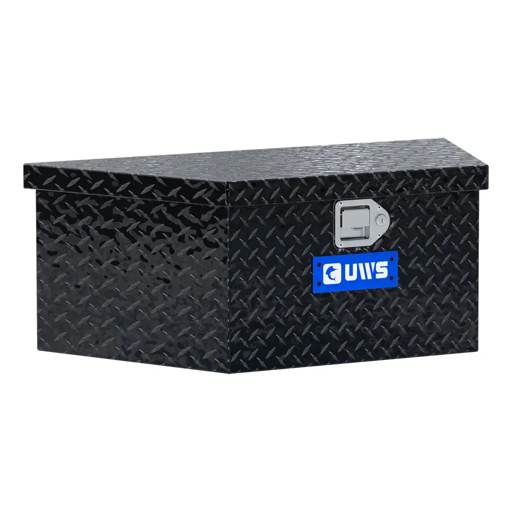 Gloss Black Aluminum 34" Trailer Tongue Box with Low Profile (LTL Shipping Only)