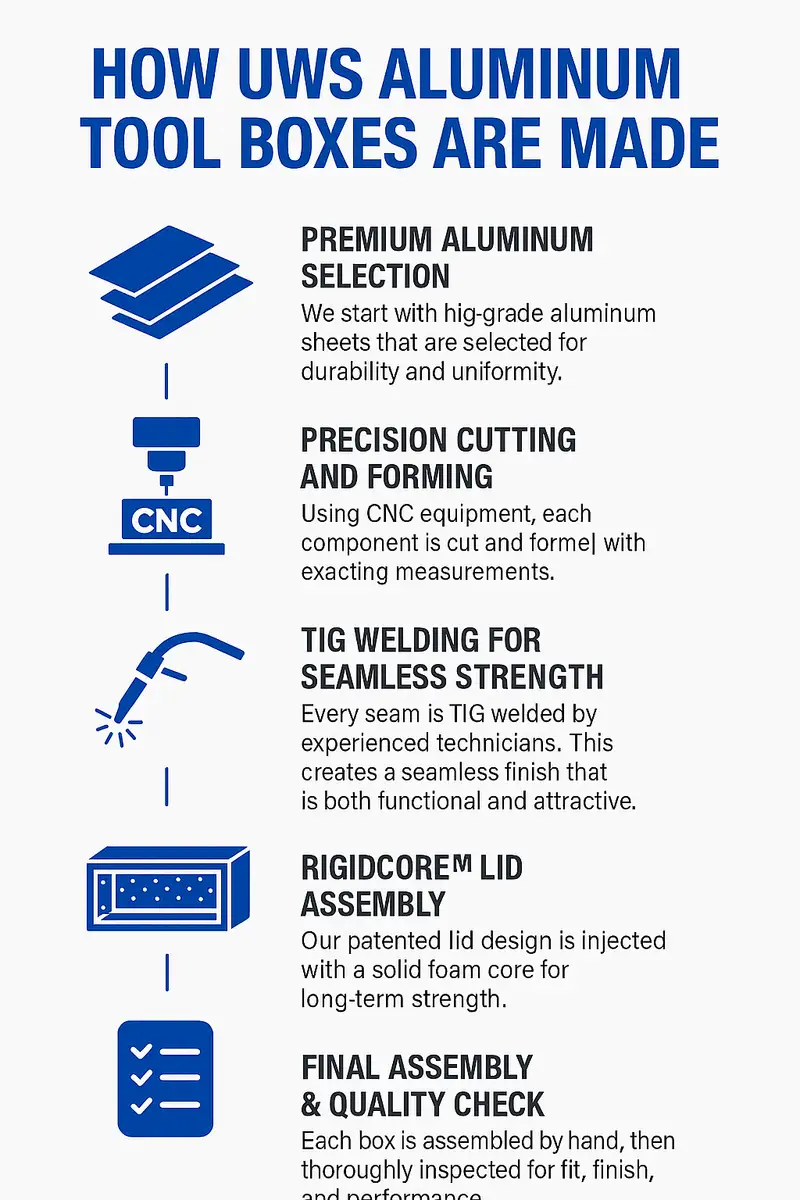How are aluminum tool boxes made?