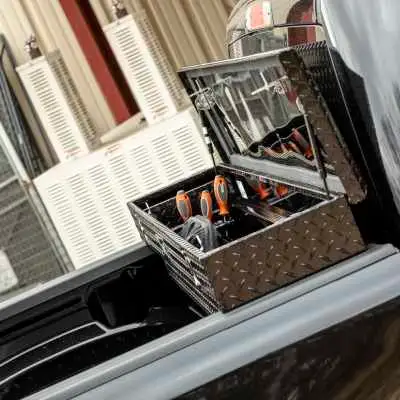 slim line tool box for small truck