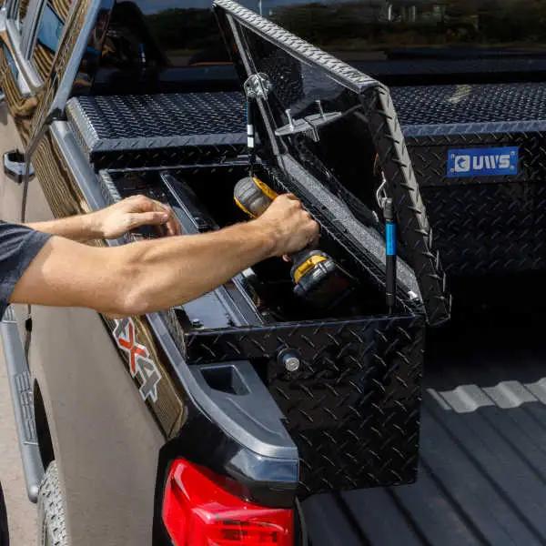 Black aluminum UWS Side Mount Tool Box